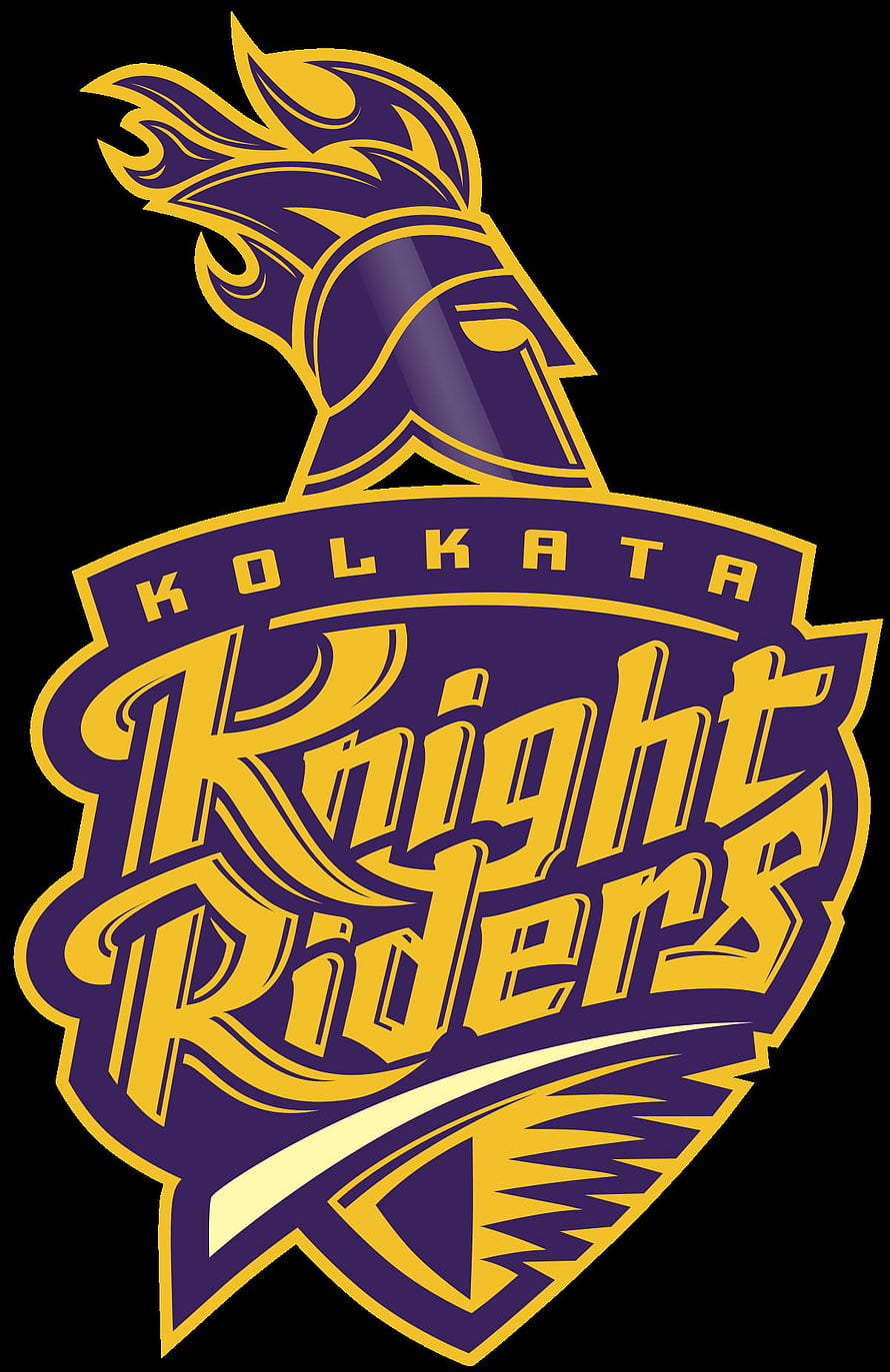Kolkata Knight Riders IPL Team Logo in Purple and Gold on Black Background HD phone wallpaper