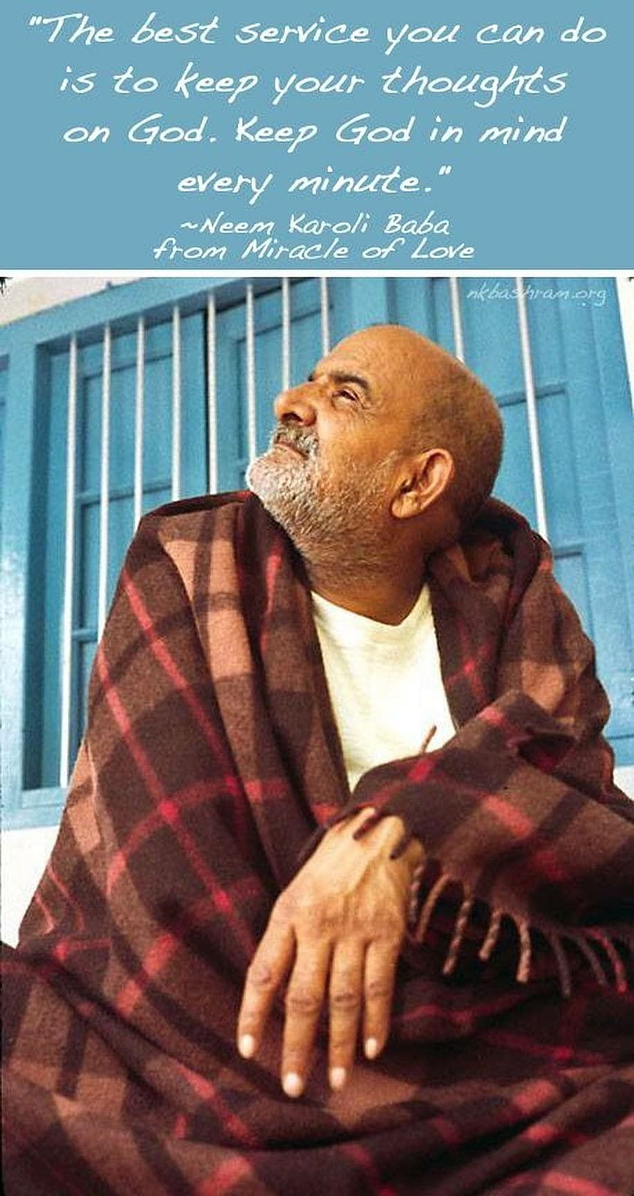 Neem Karoli Baba Inspirational Quote About Keeping God In Mind HD phone wallpaper