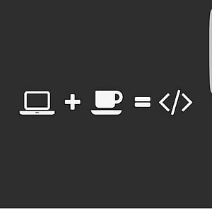 Minimalist Developer Life Equation Laptop Plus Coffee Equals Code Icons HD wallpaper