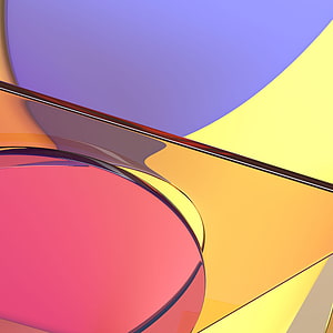 Vibrant Abstract 3D Shapes with Glossy Pink Sphere and Geometric Color Blocks HD phone wallpaper