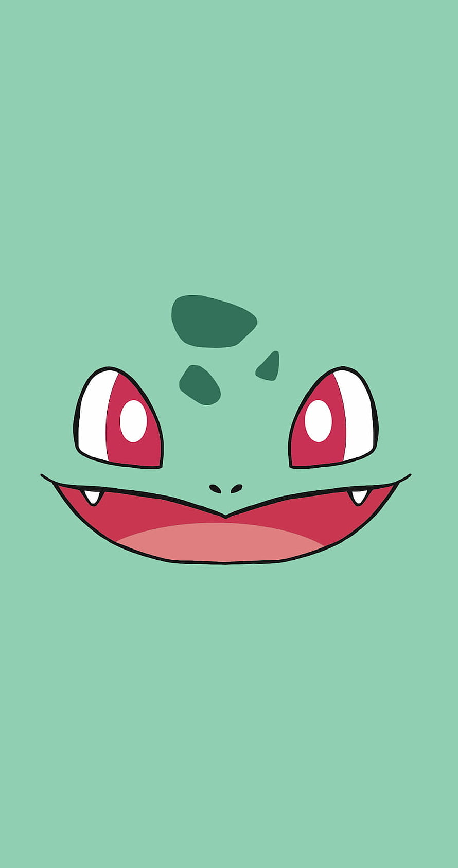 Bulbasaur Face Close-Up on Mint Green Background HD phone wallpaper