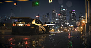 BMW M3 GTR Night Drive in Rainy City from Need for Speed Most Wanted HD wallpaper
