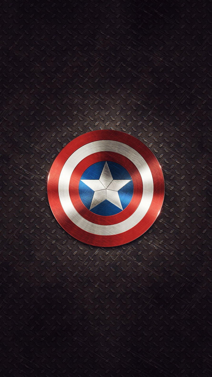 Captain America Shield on Dark Metal Plate Background HD phone wallpaper