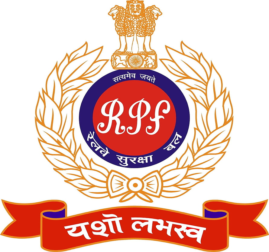 RPF Railway Protection Force Official Emblem Logo with Ashoka Lion Capital and Sanskrit Motto HD wallpaper