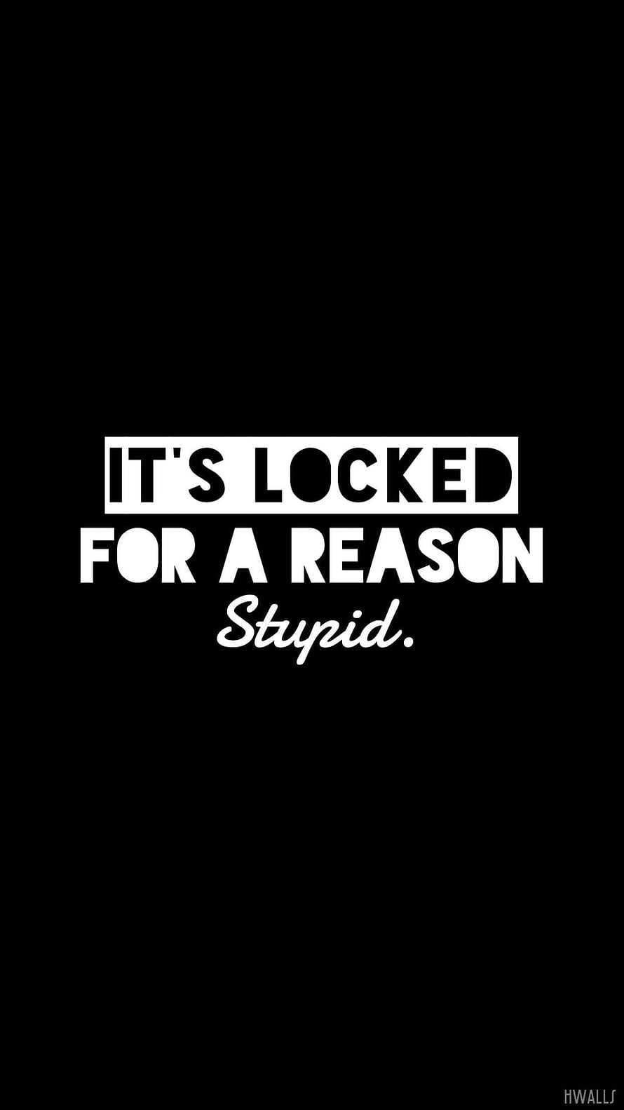 It's Locked For A Reason Stupid Funny Quote Black Background HD phone wallpaper