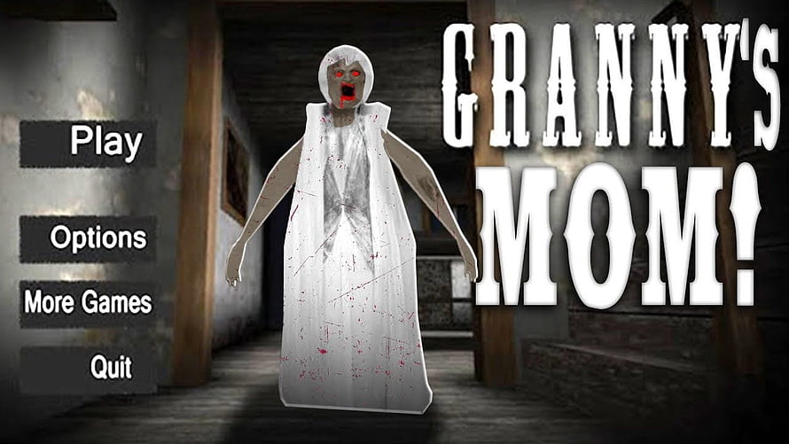 Granny's Mom Horror Game Main Menu With Bloody Ghost Character HD wallpaper