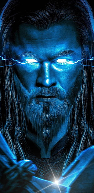 Thor Love and Thunder Blue Power Eyes Lightning Wallpaper HD phone wallpaper