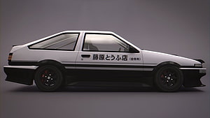 Initial D Toyota AE86 Trueno Side Profile with Fujiwara Tofu Shop Livery HD wallpaper