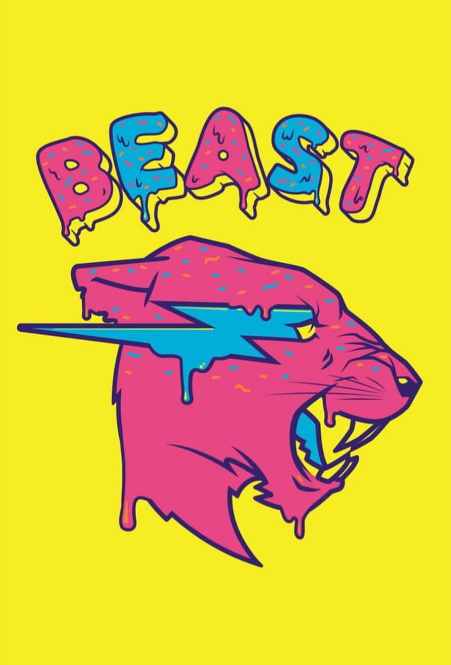 Candy Beast by Fattyboy1755: Pink Panther Head with Dripping Sprinkles and Lightning Bolt HD phone wallpaper