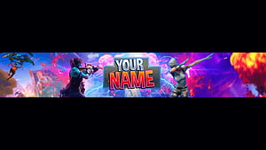Fortnite YouTube Banner Template with Custom Name Placeholder and Battle Royale Characters HD wallpaper