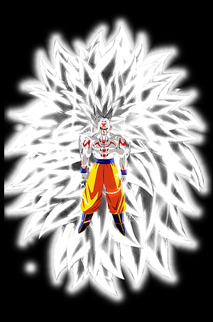 Super Saiyan Infinity Dragon Ball Character with White Aura and Red Markings HD phone wallpaper
