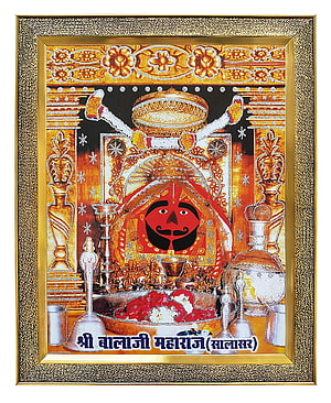 Shri Balaji Maharaj Salasar Hindu Deity Portrait with Mustache and Ritual Offerings HD phone wallpaper