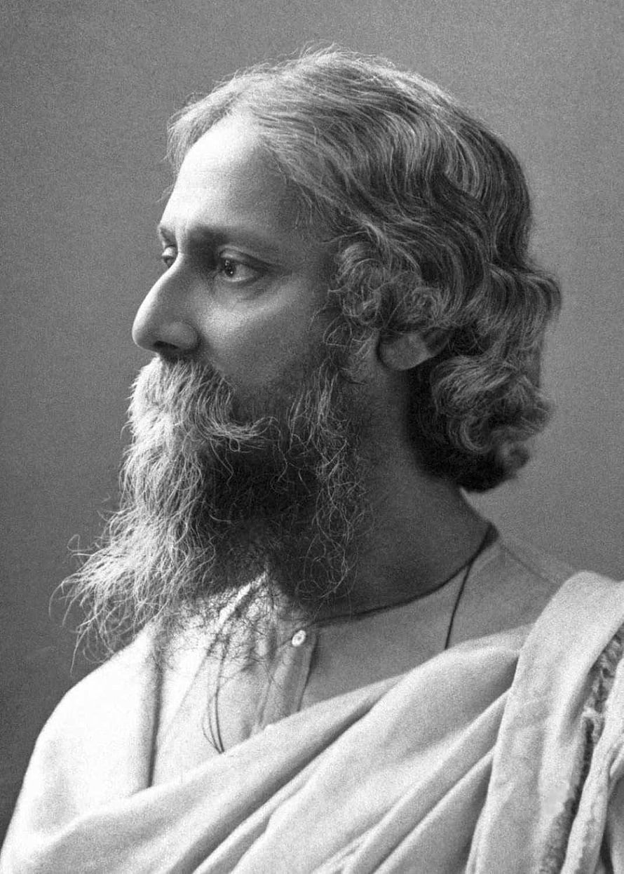 Rabindranath Tagore Black and White Portrait with Long Beard and Traditional Drape HD phone wallpaper