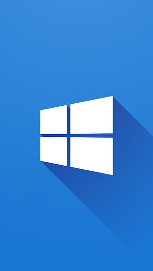 Windows 10 Minimalist Blue Logo Wallpaper with Long Shadow Effect HD phone wallpaper