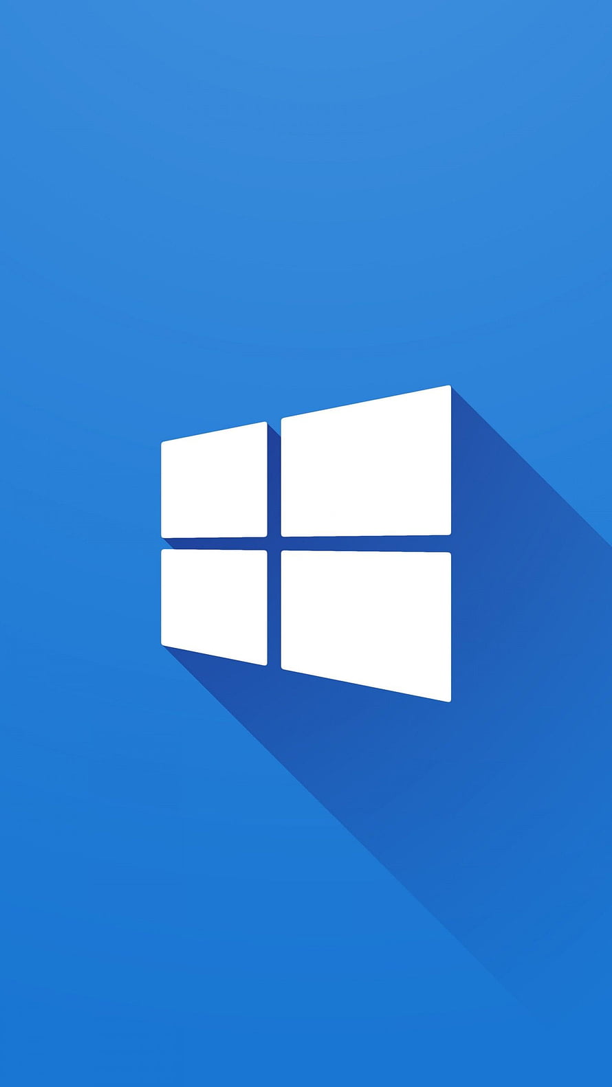 Windows 10 Minimalist Blue Logo Wallpaper with Long Shadow Effect HD phone wallpaper
