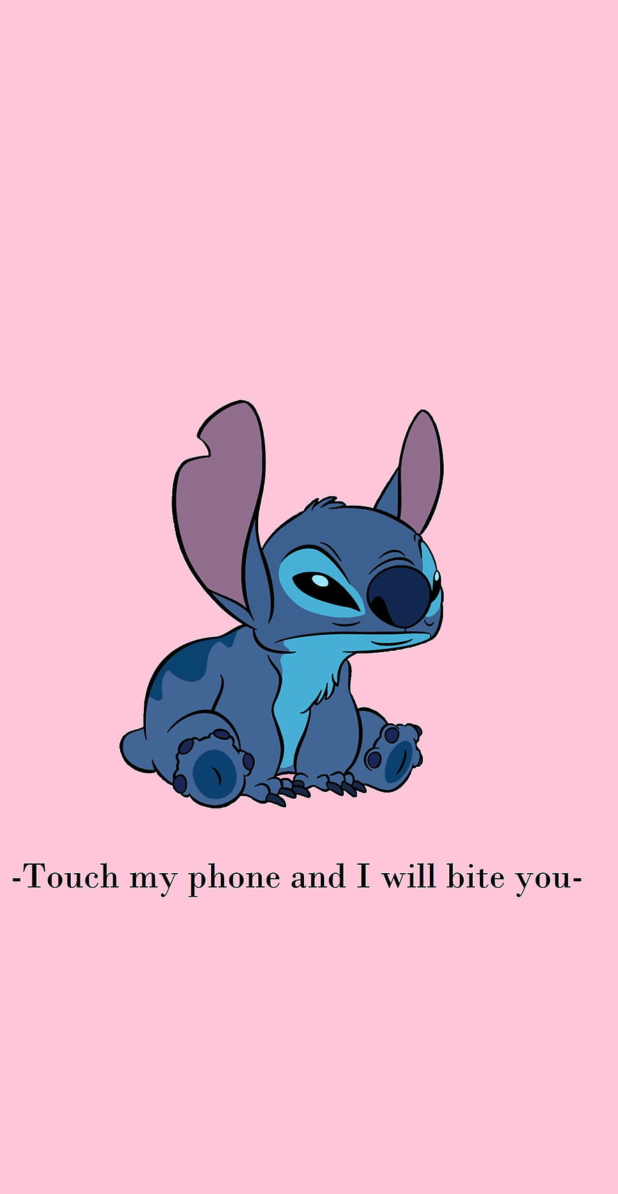 Stitch Cartoon Character Sitting on Pink Background with Winking Expression HD phone wallpaper