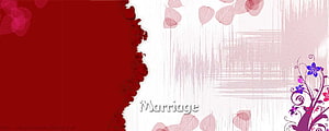 Romantic Marriage Banner With Red Floral Borders And Falling Leaves, wedding album templates hop, wedding album plain background HD wallpaper