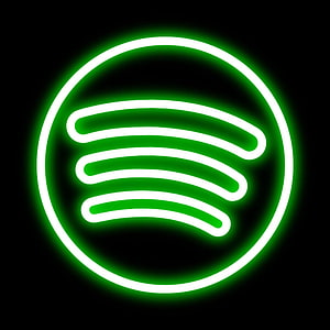 Glowing Green Spotify Logo Neon Sign on Black Background HD phone wallpaper