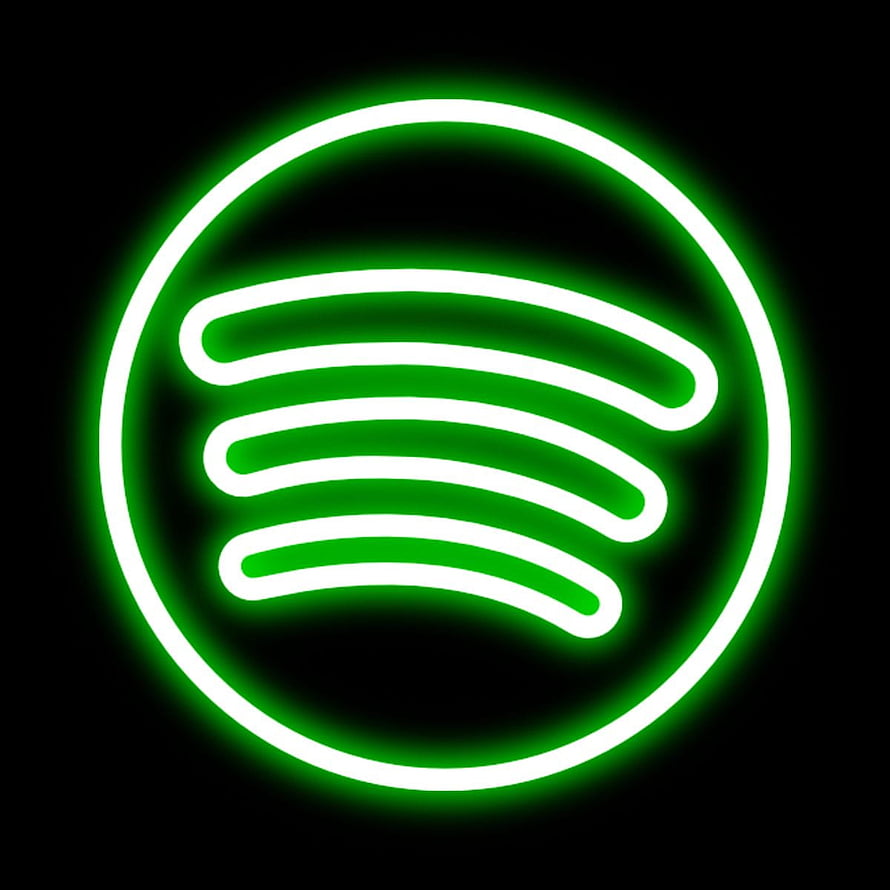 Glowing Green Spotify Logo Neon Sign on Black Background HD phone wallpaper