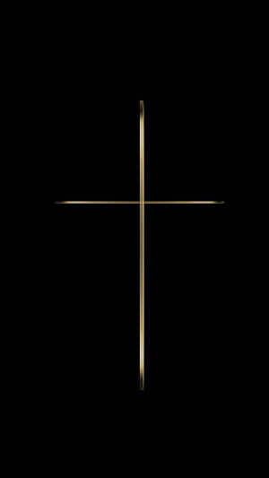 Minimalist Gold Cross on Black Background for iPhone Wallpaper HD phone wallpaper