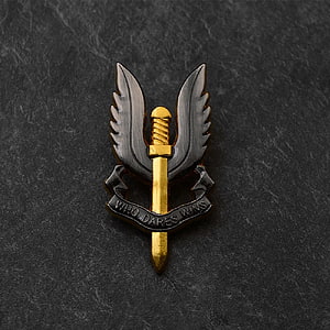 British SAS Special Air Service Who Dares Wins Winged Dagger Emblem Pin HD phone wallpaper