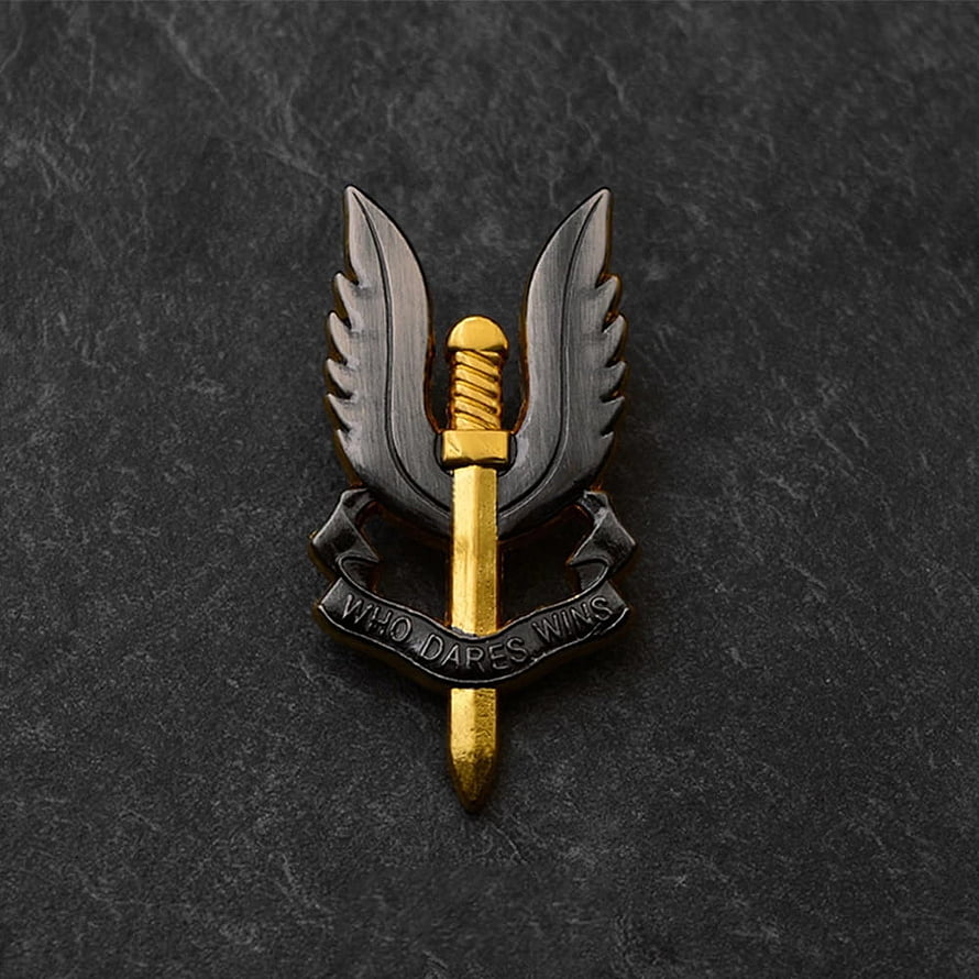 British SAS Special Air Service Who Dares Wins Winged Dagger Emblem Pin HD phone wallpaper