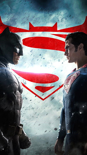 Batman and Superman Face Off in Dramatic Confrontation Poster, Batman V Superman , batman vs superman HD phone wallpaper