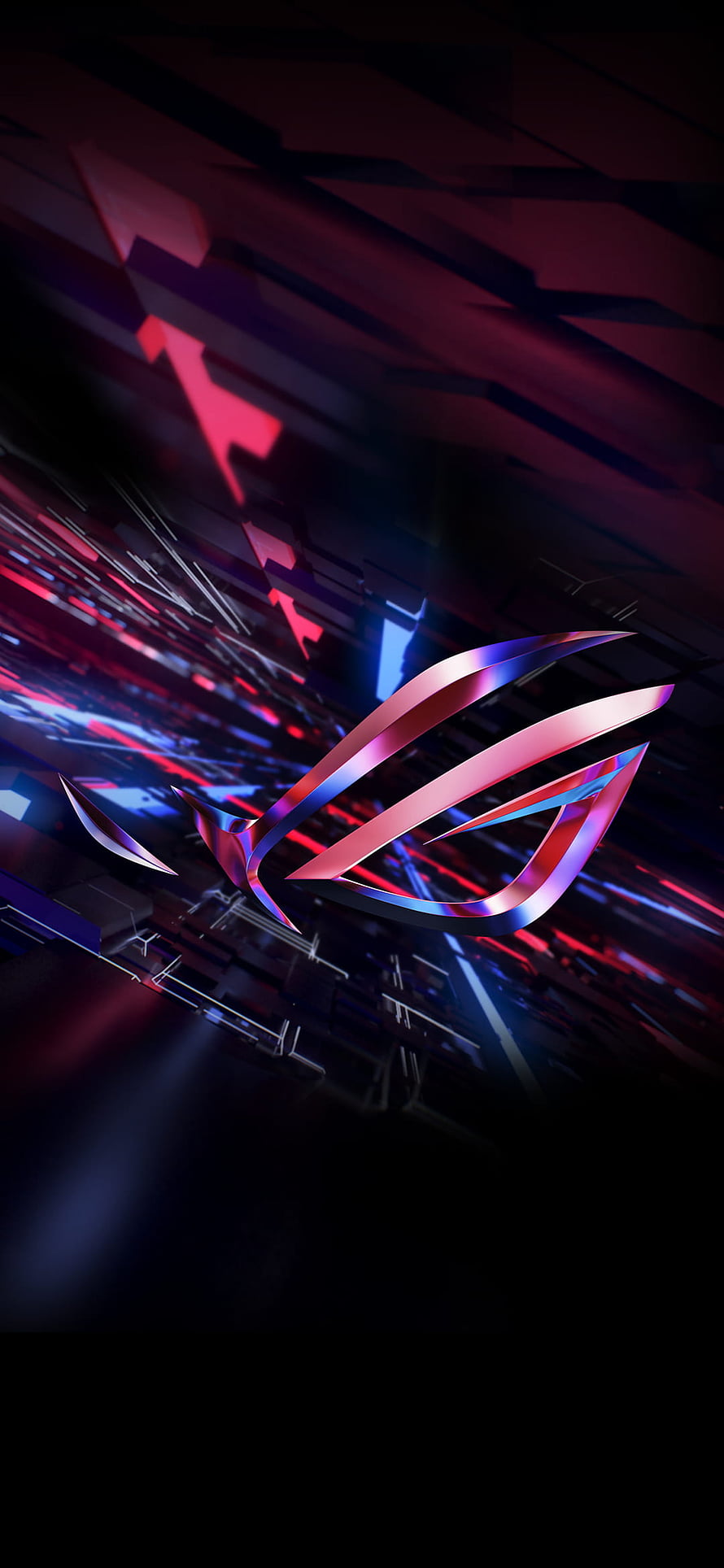 Asus ROG Gaming Logo with Neon Red and Blue Abstract Digital Background HD phone wallpaper
