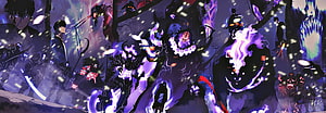 Solo Leveling Anime Battle Scene with Sung Jinwoo and Shadow Army in Dark Purple Fantasy HD wallpaper