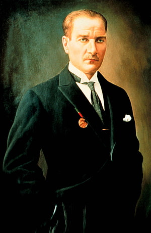 Mustafa Kemal Atatürk Formal Portrait in Dark Suit with Medal HD phone wallpaper