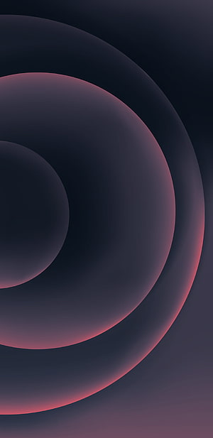 Dark Abstract Concentric Circles with Soft Pink Gradient Glow Minimalist Wallpaper HD phone wallpaper