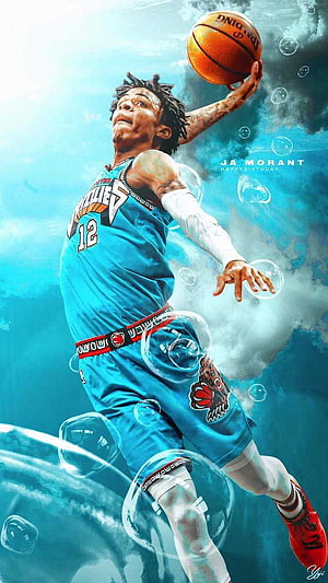 Ja Morant Memphis Grizzlies Basketball Player Digital Art Wallpaper HD phone wallpaper