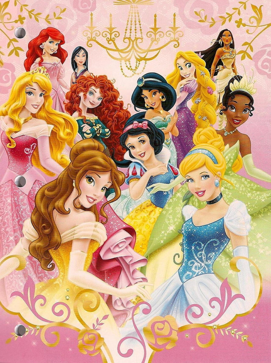Disney Princesses Group Portrait with Belle, Cinderella, Ariel, and Friends in Royal Gowns HD phone wallpaper