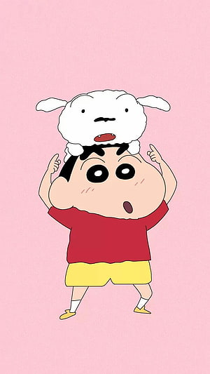 Crayon Shin-chan and Shiro Anime Illustration Wallpaper HD phone wallpaper