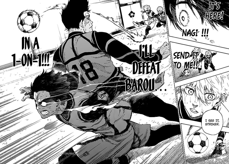 Blue Lock Manga Chapter 54: Intense One-on-One Soccer Duel HD wallpaper