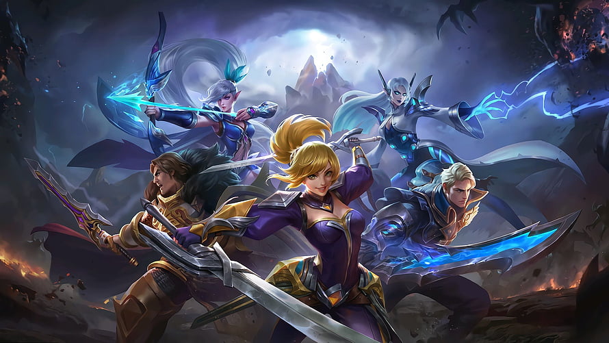 Mobile Legends Bang Bang Eudora and Warrior Team Fantasy Battle Art HD wallpaper