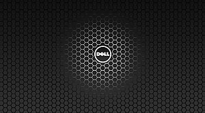 Dell Hexagonal Mesh Pattern with Central Logo on Dark Background HD wallpaper