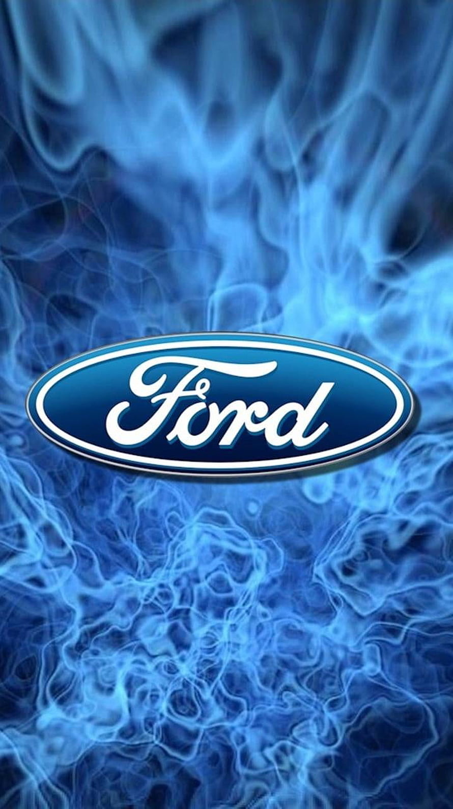 Ford Logo on Swirling Blue Smoke Background HD phone wallpaper