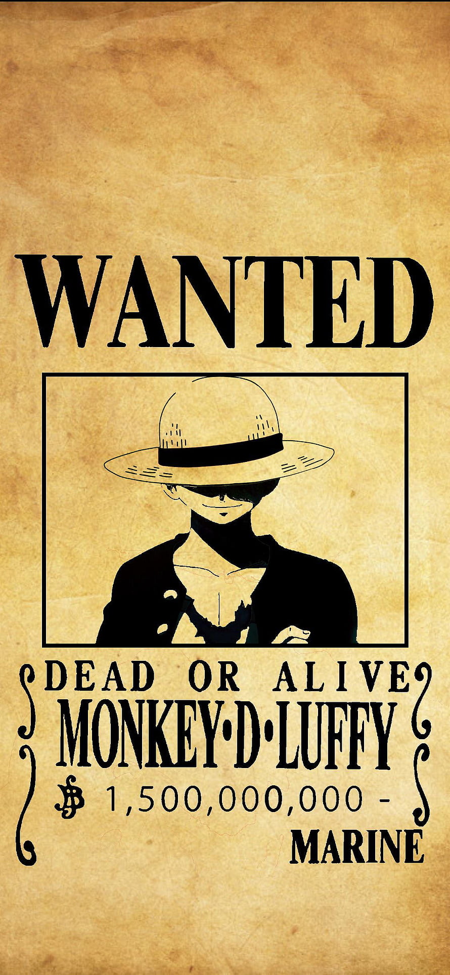 Monkey D. Luffy One Piece Wanted Poster with 1.5 Billion Berry Bount HD phone wallpaper