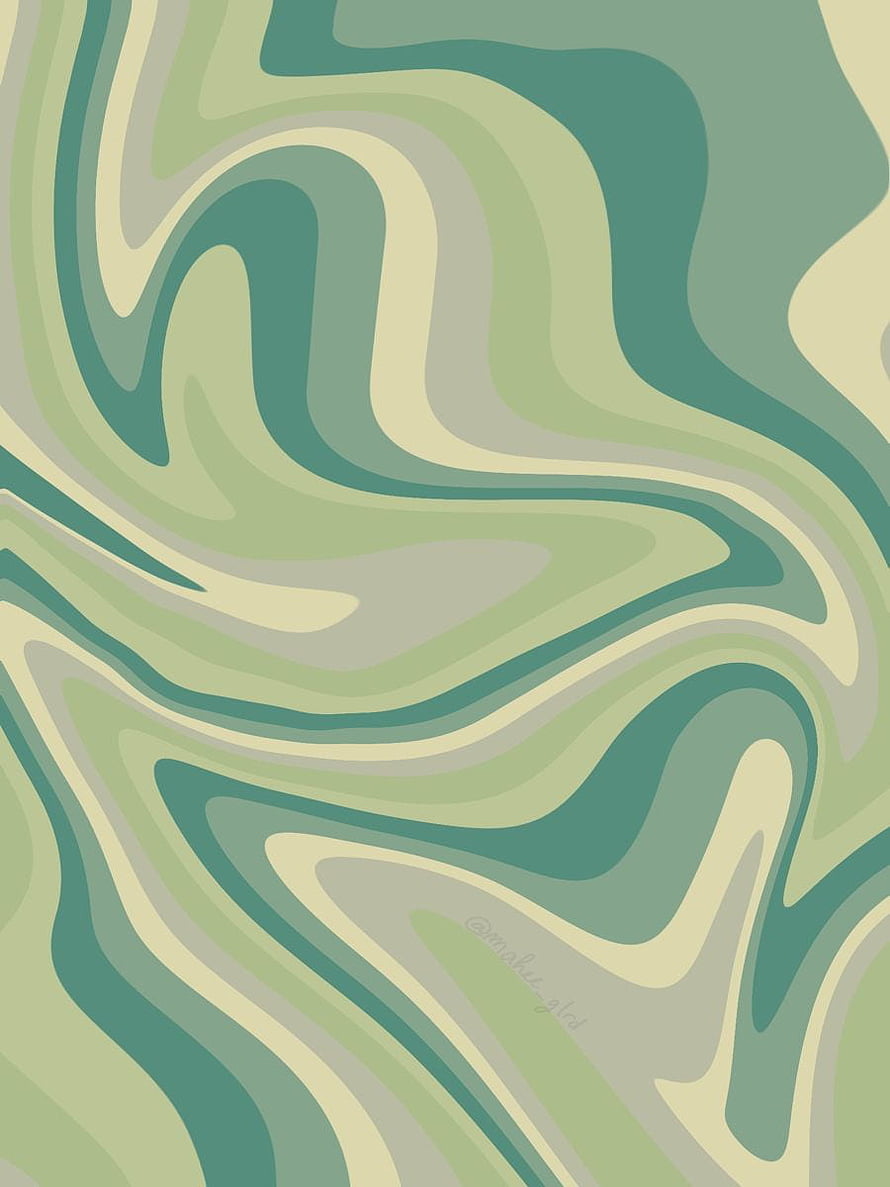 Abstract Green and Teal Wavy Lines Wallpaper HD phone wallpaper
