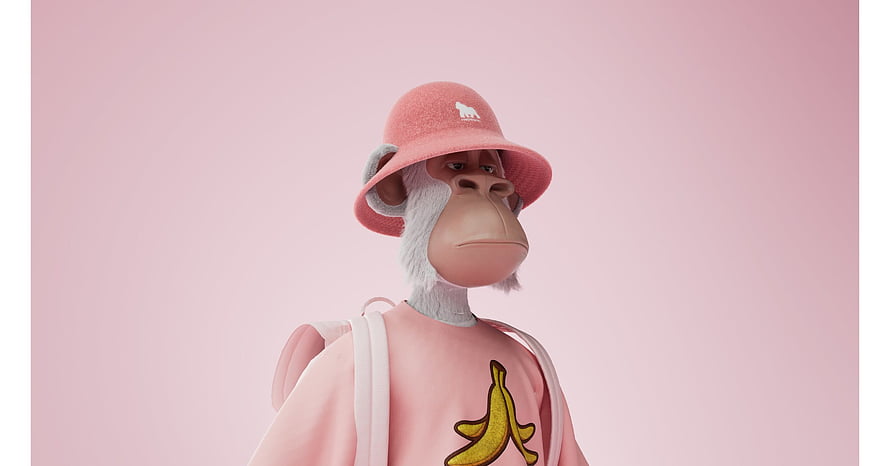 Hapebeast NFT Character in Pink Bucket Hat and Banana Shirt HD wallpaper