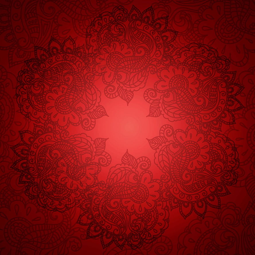 Elegant Red Paisley Mandala Pattern Background With Intricate Floral Swirls And Vintage Ornamental Design, Classical Dance Poster Backgrounds HD phone wallpaper
