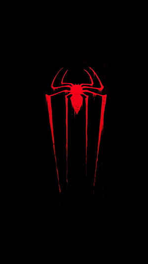 Red Spider-Man Symbol on Black Background Minimalist Wallpaper, Spiderman Android, amoled superior spider man HD phone wallpaper