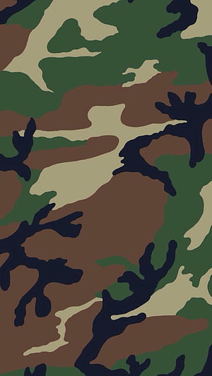 Classic Woodland Camouflage Pattern Wallpaper in Green Brown and Black HD phone wallpaper