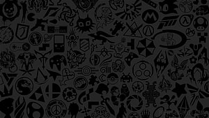 Gaming Culture Icons and Video Game Logos Wallpaper HD wallpaper