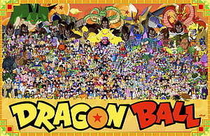 Dragon Ball Complete Character Collection Poster Featuring Every Villain and Hero HD wallpaper