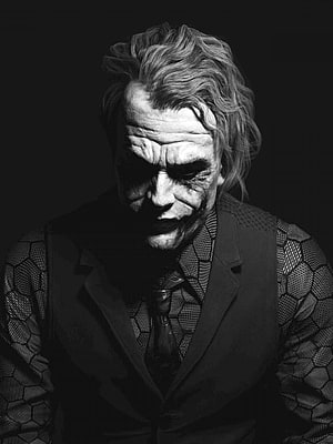 The Joker Character Portrait in Black and White HD phone wallpaper
