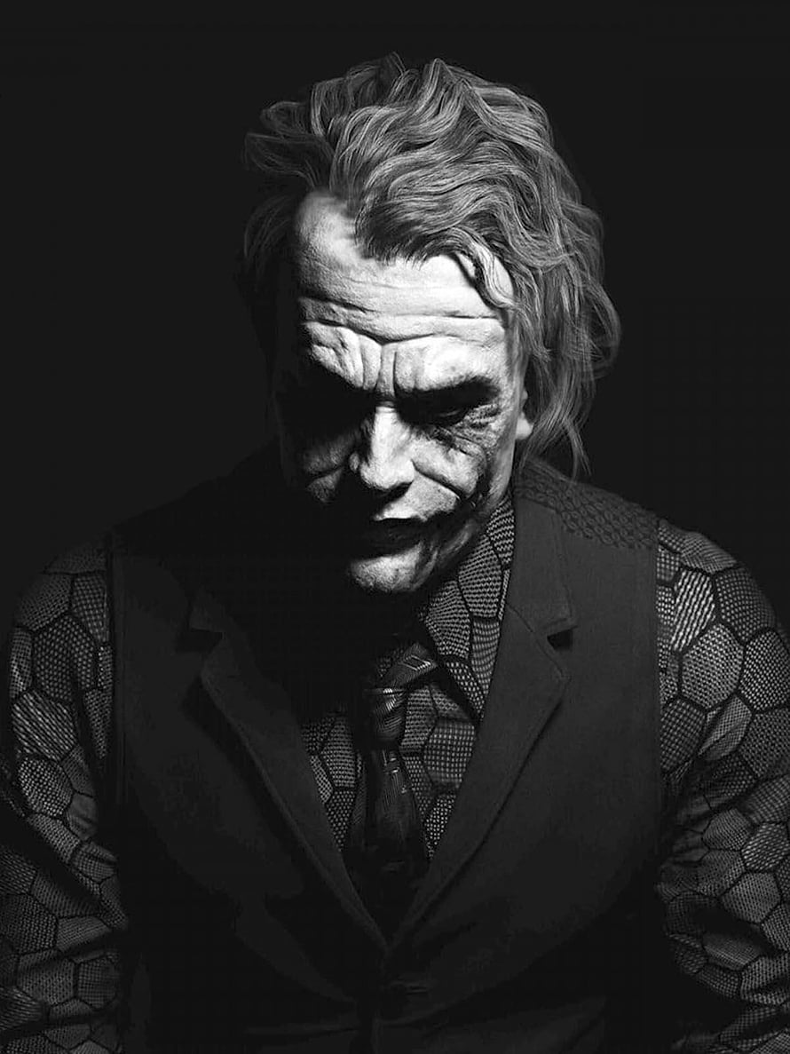 The Joker Character Portrait in Black and White HD phone wallpaper