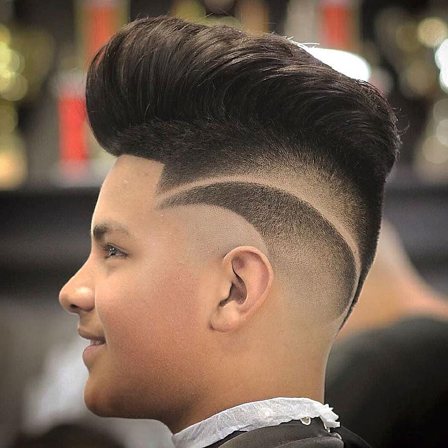 Young Boy With High Volume Pompadour And Sharp Hair Design Fade HD phone wallpaper