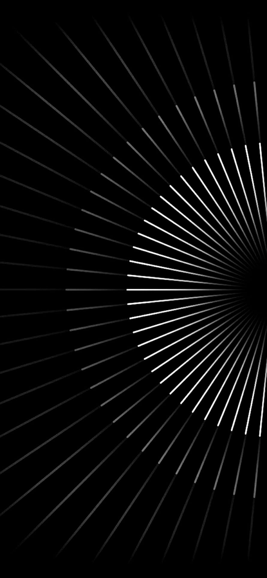 Minimalist Radial Line Burst on Pure Black OLED Background HD phone wallpaper